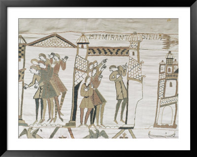 Crowds Point To Halley's Comet, February 1066, Bayeux Tapestry, Normandy, France by Walter Rawlings Pricing Limited Edition Print image
