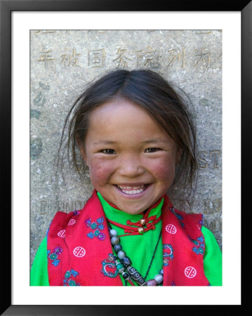 Young Tibetan Girl, Sakya Monastery, Tibet, China by Keren Su Pricing Limited Edition Print image