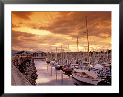 Boats At Sunset, Comox Harbor, British Columbia by Brent Bergherm Pricing Limited Edition Print image
