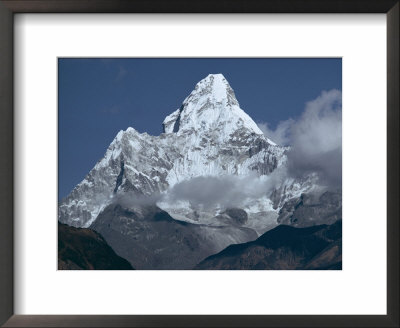 Snow Covered Mountain Peak, Ama Dablam, Himalayas, Nepal by N A Callow Pricing Limited Edition Print image