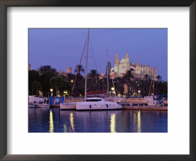 Palma Cathedral From The Harbour At Dusk, Palma De Mallorca, Majorca, Balearic Islands, Spain by Marco Simoni Pricing Limited Edition Print image