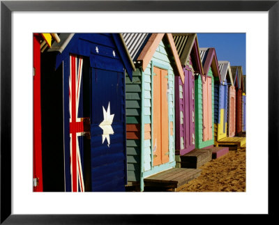 Brightly-Painted Beach Huts, Brighton, Melbourne, Victoria, Australia by Daniel Boag Pricing Limited Edition Print image