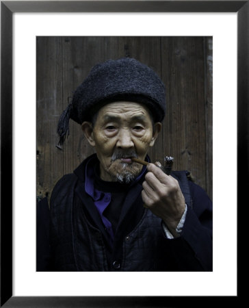 An Old Man Smoking Pipe, China by Ryan Ross Pricing Limited Edition Print image