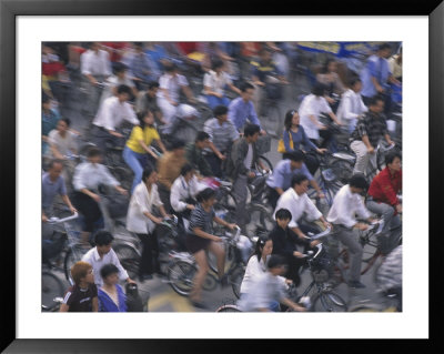 Crowded Streets With Bicycles, Shanghai, China by Keren Su Pricing Limited Edition Print image