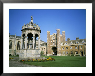 Great Court, Fountain And Great Gate, Trinity College, Cambridge, Cambridgeshire, England by David Hunter Pricing Limited Edition Print image