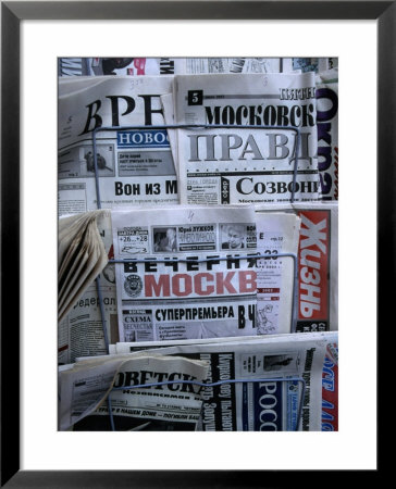 Russian Newspapers, Including Pravda And Moscow Evening News, At Newsstand, Moscow, Russia by Jonathan Smith Pricing Limited Edition Print image