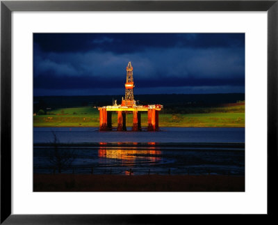 Sun On North Sea Oil Rig, Cromarty Firth, Scotland by Gareth Mccormack Pricing Limited Edition Print image