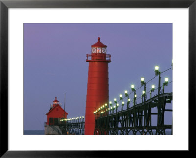A View Of The Grand Haven Lighthouse At Dawn by Ira Block Pricing Limited Edition Print image
