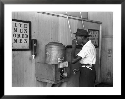 Colored Water Cooler In Streetcar Terminal, Oklahoma City, Oklahoma by Russell Lee Pricing Limited Edition Print image