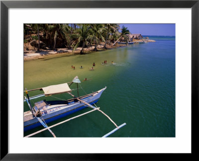 Swimming At Mouth Of Agno River In Front Of Bangka (Boat), Pangasinan, Philippines by John Pennock Pricing Limited Edition Print image