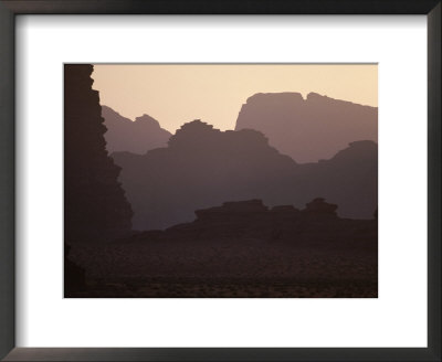 Silhouetted Cliffs In The Wadi Ramm Desert, Jordan by Jodi Cobb Pricing Limited Edition Print image