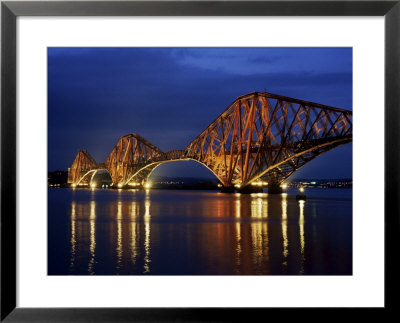 Forth Railway Bridge At Night, Queensferry, Edinburgh, Lothian, Scotland, United Kingdom by Neale Clarke Pricing Limited Edition Print image