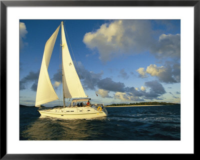 Sailboat Cruising Off The Coast Of The British Virgin Islands by Skip Brown Pricing Limited Edition Print image