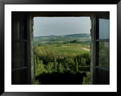 Open Window Looking Out On The Tuscan Hillside, Tuscany, Italy by Todd Gipstein Pricing Limited Edition Print image