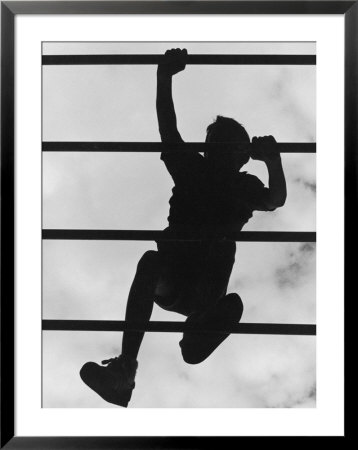 Boy Climbing On Jungle Gym by Russell Burden Pricing Limited Edition Print image