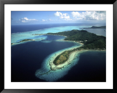 Aerial Of Beautiful Bora Bora, Tahiti, French Polynesia by Bill Bachmann Pricing Limited Edition Print image