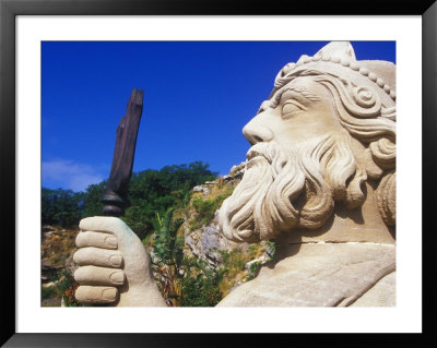 Statue Of Neptune In Bermuda Maritime Museum, Royal Naval Dockyard, Bermuda, Caribbean by Greg Johnston Pricing Limited Edition Print image