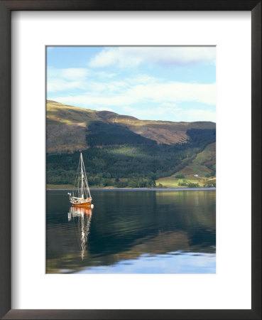 Wooden Yacht On Loch Leven, In Autumn, Glencoe, Highland Region, Scotland, United Kingdom by Pearl Bucknall Pricing Limited Edition Print image