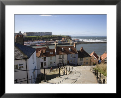 Old Town And River Esk Harbour From Steps On East Cliff, Whitby, North Yorkshire by Pearl Bucknall Pricing Limited Edition Print image