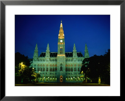 Town Hall (Rathaus) At Night, Vienna, Austria by Jon Davison Pricing Limited Edition Print image