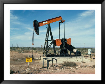 Oil Well Pump, Near Odessa, Texas, Usa by Walter Rawlings Pricing Limited Edition Print image