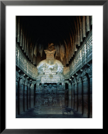 Interior Of Hinayana Buddhist Caves, Ajanta, Maharashtra, India by Bill Wassman Pricing Limited Edition Print image