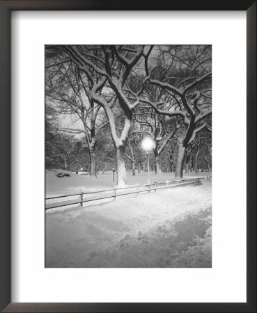 Snow-Covered Promenade In Central Park, New York, New York, Usa by Walter Bibikow Pricing Limited Edition Print image