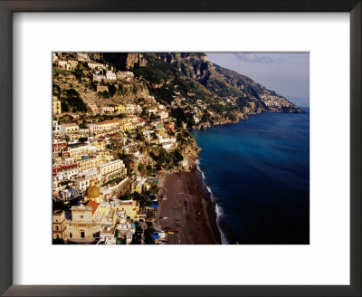 Houses And Church Of Santa Maria Assunta Above Spaggia Grande Beach, Positano, Italy by Craig Pershouse Pricing Limited Edition Print image