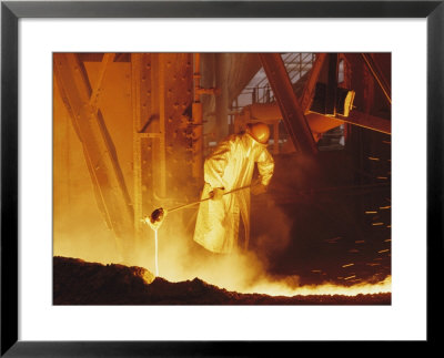 View Of A Steel Worker Working In Protective Clothing by Joe Scherschel Pricing Limited Edition Print image