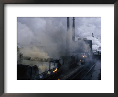 Smoke Spews From The Coke-Production Section Of Poland's Lenin Steel Mill by James L. Stanfield Pricing Limited Edition Print image
