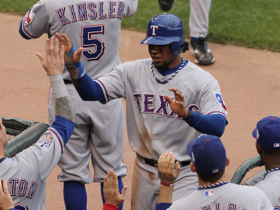 Texas Rangers V San Francisco Giants, Game 1: Elvis Andrus by Justin Sullivan Pricing Limited Edition Print image