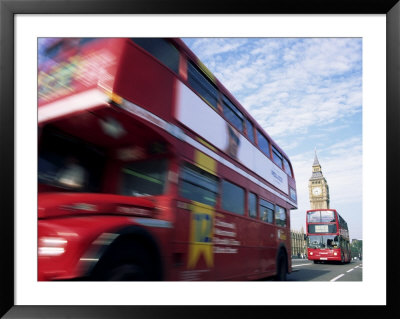 Buses Crossing Westminster Bridge, London, England, United Kingdom by Brigitte Bott Pricing Limited Edition Print image