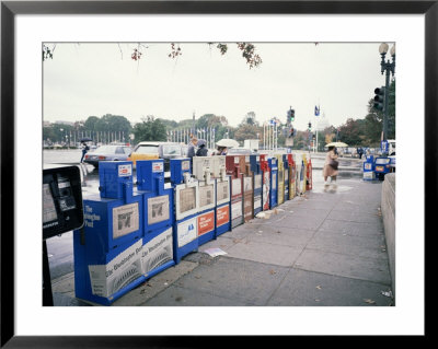 Newspaper Dispensers, Washington D.C., Usa by Geoff Renner Pricing Limited Edition Print image