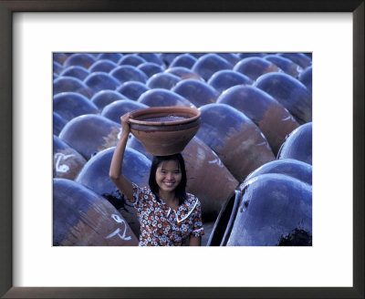 Girl With Pottery Jars, Myanmar by Keren Su Pricing Limited Edition Print image