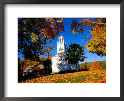 Church And Autumn Foliage, Otis, Ma by Kindra Clineff Pricing Limited Edition Print image