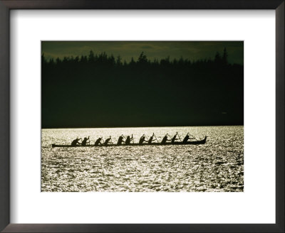 Lummi Indians Paddle A Large Canoe by Lowell Georgia Pricing Limited Edition Print image