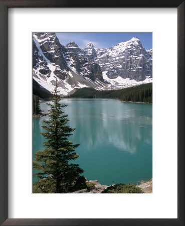 Moraine Lake With Mountains That Overlook Valley Of The Ten Peaks, Banff National Park, Canada by Tony Waltham Pricing Limited Edition Print image