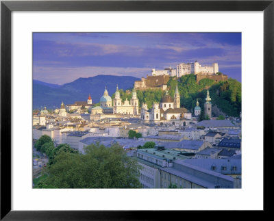 Elevated View Of The Old City, Kollegienkirche And Cathedral Domes, Salzburg, Tirol, Austria by Gavin Hellier Pricing Limited Edition Print image