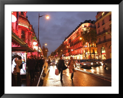 Shoppers Along Boulevard Haussmann, Paris, France by Michele Molinari Pricing Limited Edition Print image