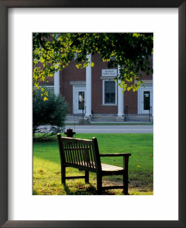 Bench In Sharon, Litchfield Hills, Connecticut, Usa by Jerry & Marcy Monkman Pricing Limited Edition Print image