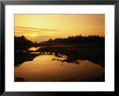 Sunset Over Lake, Acadia National Park, Maine, Usa by Jon Davison Pricing Limited Edition Print image