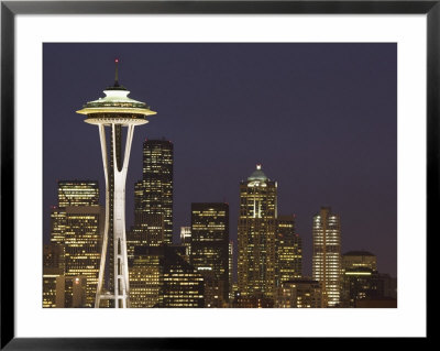 The Space Needle And Skyline At Night, Seattle, Washington, Usa by Dennis Flaherty Pricing Limited Edition Print image
