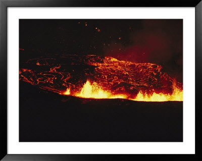 The Red And Yellow Glow Of Molten Lava From Kilauea by William Allen Pricing Limited Edition Print image
