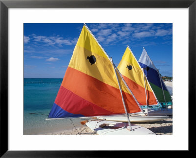 Sailboats On The Beach At Princess Cays, Bahamas by Jerry & Marcy Monkman Pricing Limited Edition Print image