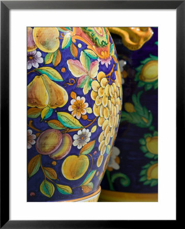 Close-Up Of Local Ceramic Pots, Positano, Amalfi, Campania, Italy by Walter Bibikow Pricing Limited Edition Print image
