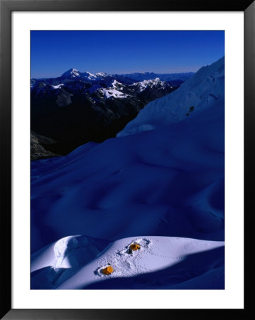 Camp Site On Glacier Below Nevado Alpamayo, Cordillera Blanca, Ancash, Peru by Grant Dixon Pricing Limited Edition Print image
