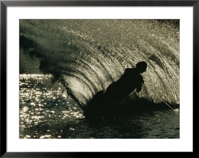 Slalom Waterskier Silhouette, Chesapeake Bay, Virginia by Skip Brown Pricing Limited Edition Print image