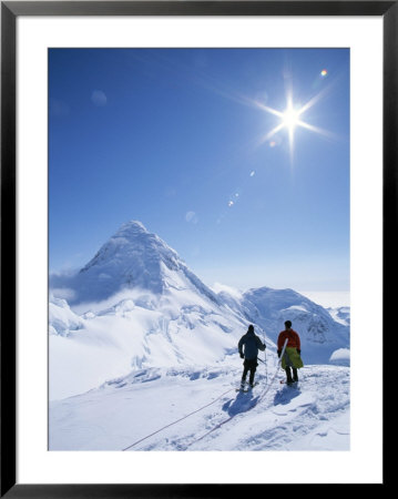 Mountain Climbers Contemplate A Distant Peak In Denali National Park by John Burcham Pricing Limited Edition Print image