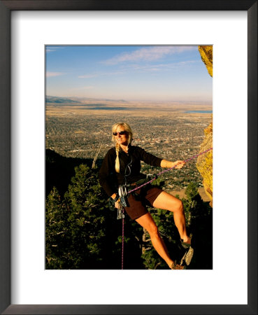 A Woman Pauses For A Portrait While Mountain Climbing by Barry Tessman Pricing Limited Edition Print image