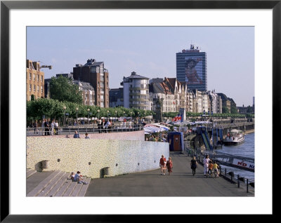 View Over The Rheinuferpromenade Along River Rhine, Dusseldorf, North Rhine Westphalia by Yadid Levy Pricing Limited Edition Print image